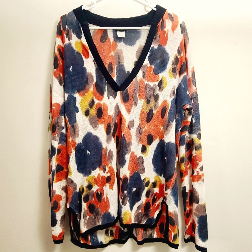 J Crew Linen Multicolor Sweater Size S